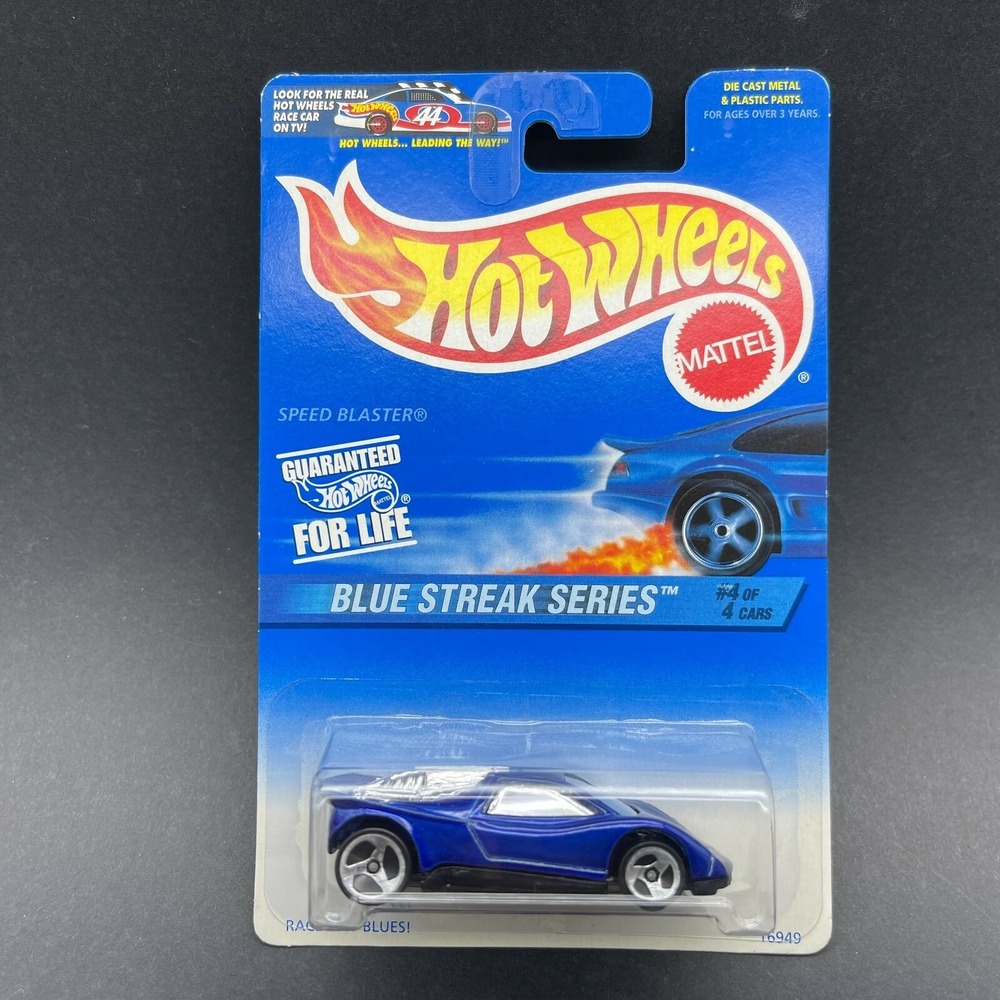 Hot Wheels Blue Streak Series Speed Blaster Car Blue Diecast 1/64 Scale #576 4/4